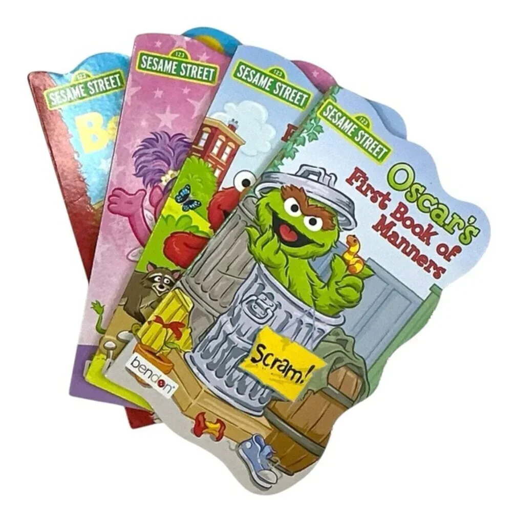 Sesame Street Shaped Board Books First Animals Rhymes Manners Elmo & Friends